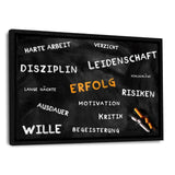 DIE TAFEL DES ERFOLGS - Leinwandbild mit Schattenfuge "schwarz" - Hustling Sharks