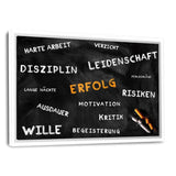 DIE TAFEL DES ERFOLGS - Leinwandbild mit Schattenfuge "weiß" - Hustling Sharks