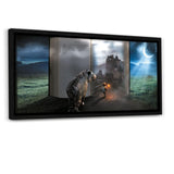 Erzähl Deine Geschichte - Leinwandbild mit Schattenfuge "schwarz" - Hustling Sharks