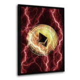 Electrified Ethereum - red - Leinwandbild mit Schattenfuge "schwarz" - Hustling Sharks