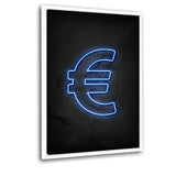 Euro - neon - Leinwand mit Schattenfuge "weiß"- Hustling Sharks