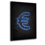 Euro - neon - Leinwand mit Schattenfuge "schwarz"- Hustling Sharks