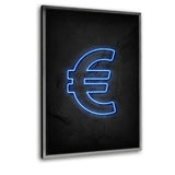 Euro - neon - Leinwand mit Schattenfuge "silber"- Hustling Sharks