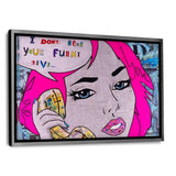 FUNNY LOVE - Leinwandbild mit Schattenfuge "silber" - Hustling Sharks