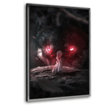 Face Your Fears - Leinwandbild mit Schattenfuge "silber" - Hustling Sharks