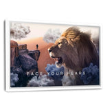 FACE YOUR FEARS - Leinwandbild mit Schattenfuge "weiß" - Hustling Sharks
