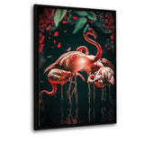 Flamingos - Leinwandbild mit Schattenfuge "schwarz"- Hustling Sharks