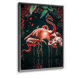 Flamingos - Leinwandbild mit Schattenfuge "silber"- Hustling Sharks