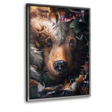 Floral Bear - Leinwandbild mit Schattenfuge "silber" - Hustling Sharks