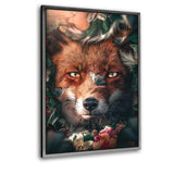 Floral Fox - Leinwandbild mit Schattenfuge "silber" - Hustling Sharks