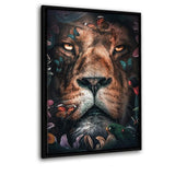 Floral Lion- Leinwand mit Schattenfuge "schwarz" - Hustling Sharks