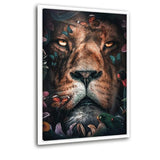 Floral Lion- Leinwand mit Schattenfuge "weiß" - Hustling Sharks