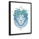 Floral Lion #1 - Leinwandbild mit Schattenfuge "schwarz" - Hustling Sharks