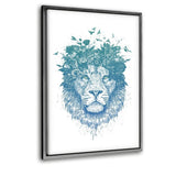 Floral Lion #1 - Leinwandbild mit Schattenfuge "silber" - Hustling Sharks