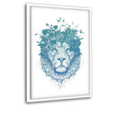 Floral Lion #1 - Leinwandbild mit Schattenfuge "weiß" - Hustling Sharks