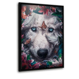 Floral Wolf- Leinwand mit Schattenfuge "schwarz" - Hustling Sharks