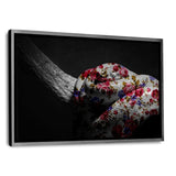 Flower Snake- Leinwandbild mit Schattenfuge "silber" - Hustling Sharks