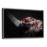 Flower Snake- Leinwandbild mit Schattenfuge "silber" - Hustling Sharks