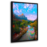 Flowing With The River - Leinwandbild mit Schattenfuge "schwarz" - Hustling Sharks