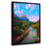 Flowing With The River - Leinwandbild mit Schattenfuge "schwarz" - Hustling Sharks