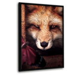 Fox And Butterfly - Leinwandbild mit Schattenfuge "schwarz" - Hustling Sharks