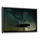 Galaxy Elephant - Leinwandbild mit Schattenfuge "silber" - Hustling Sharks