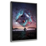 Galaxy Thought - Leinwandbild mit Schattenfuge "silber" - Hustling Sharks