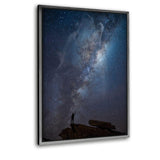 Galaxy Wolf - Leinwandbild mit Schattenfuge "silber" - Hustling Sharks