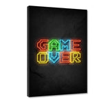 Game over - neon- Leinwandbild - Hustling Sharks