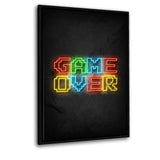 Game over - neon- Leinwand mit Schattenfuge "schwarz"- Hustling Sharks