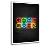 Game over - neon- Leinwand mit Schattenfuge "weiß"- Hustling Sharks