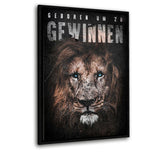 Geboren um zu Gewinnen! - Leinwandbild mit Schattenfuge "schwarz" - Hustling Sharks