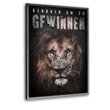 Geboren um zu Gewinnen! - Leinwandbild mit Schattenfuge "silber" - Hustling Sharks