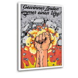 GEWINNER FINDEN IMMER EINEN WEG! - Leinwandbild mit Schattenfuge "weiß" - Hustling Sharks