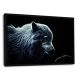 Glowing Arctic Wolf - Leinwandbild mit Schattenfuge "schwarz" - Hustling Sharks
