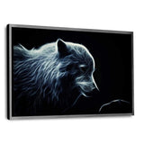 Glowing Arctic Wolf - Leinwandbild mit Schattenfuge "silber" - Hustling Sharks