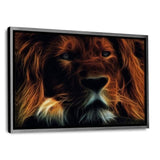 Glowing Lion - Leinwandbild mit Schattenfuge "silber" - Hustling Sharks