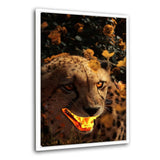 Goldener Gepard - Leinwandbild mit Schattenfuge "weiß" - Hustling Sharks