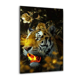 Goldener Tiger - Alu-Dibond Bild - Hustling Sharks