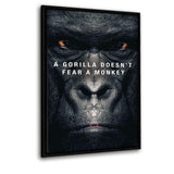 Gorilla Doesn't Fear - Leinwandbild mit Schattenfuge "schwarz" - Hustling Sharks