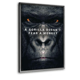 Gorilla Doesn't Fear - Leinwandbild mit Schattenfuge "silber" - Hustling Sharks