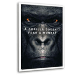 Gorilla Doesn't Fear - Leinwandbild mit Schattenfuge "weiß" - Hustling Sharks