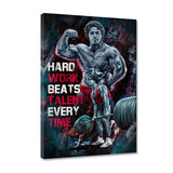 HARD WORK BEATS TALENT - Leinwandbild - Hustling Sharks
