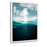 Head First - Leinwand mit Schattenfuge "weiß" - Hustling Sharks