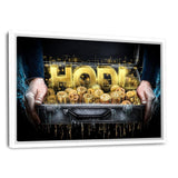 HODL - Leinwandbild mit Rahmen "weiß" - Hustling Sharks