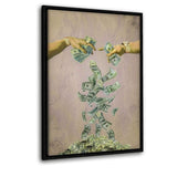 I NEED YOUR MONEY - Leinwandbild mit Schattenfuge "schwarz" - Hustling Sharks