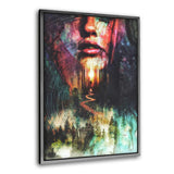 Illusion Forest - Leinwandbild mit Schattenfuge "silber" - Hustling Sharks