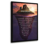 Insel des Erfolgs - Leinwandbild mit Schattenfuge "schwarz" - Hustling Sharks