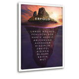 Insel des Erfolgs - Leinwandbild mit Schattenfuge "weiß" - Hustling Sharks