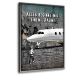 Zukunfts-Bundle | Leinwand mit Rahmen "silber" "It all starts with a Dream" | Hustling Sharks